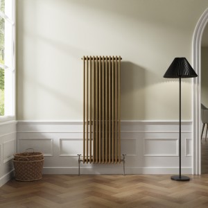 Bern 1500 x 560mm Metallic Gold Triple Vertical Column Radiator