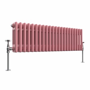 Bern 300 x 1010mm Rose Pink Triple Column Horizontal Traditional Radiator