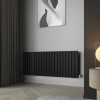 Karlstad 600 x 1430mm Black Double Horizontal Flat Panel Designer Radiator