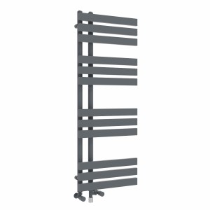 Koli 1200 x 450mm Dual Fuel Anthracite Simple Electric Heated Towel Rail