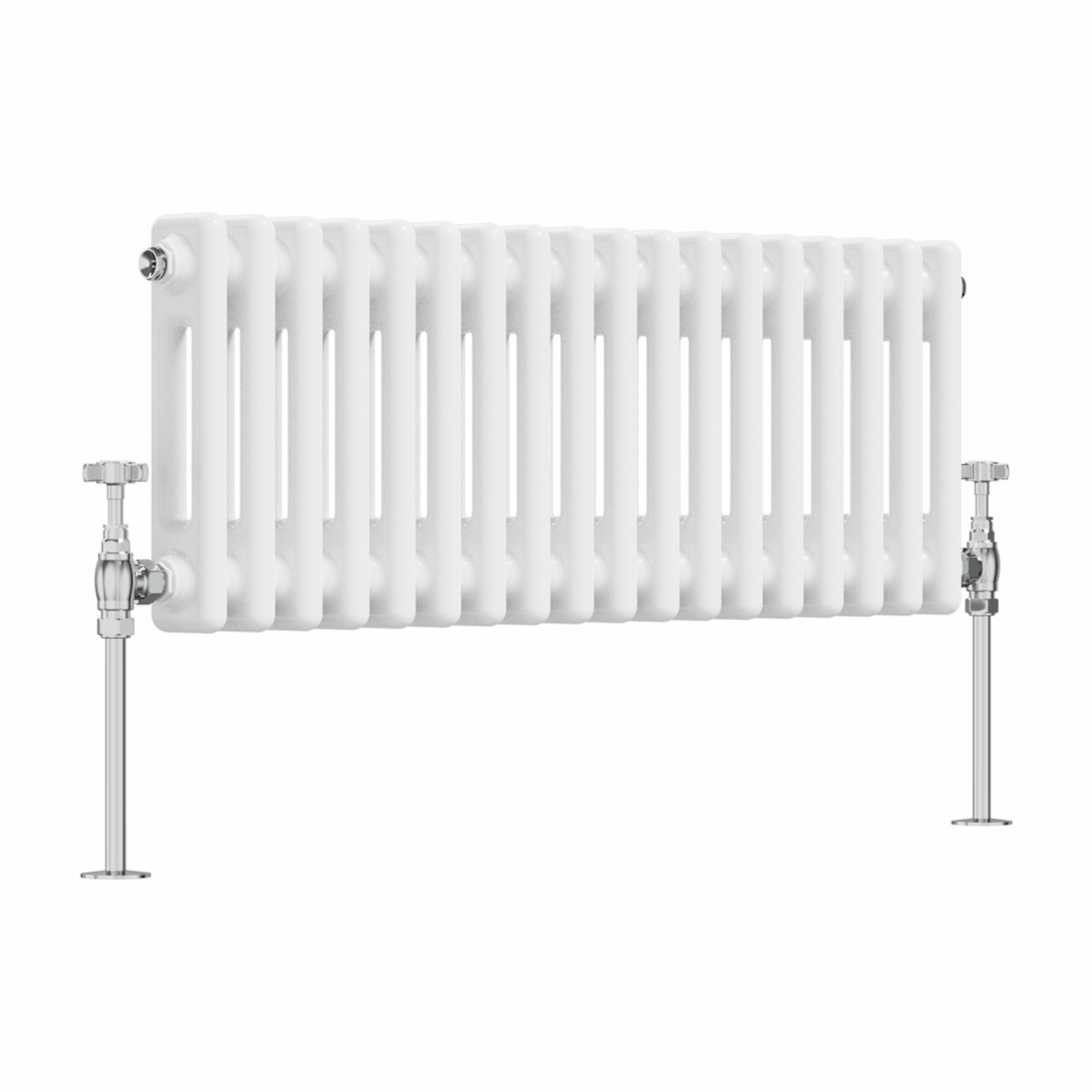 Bern 300 x 830mm White Double Column Horizontal Traditional Radiator