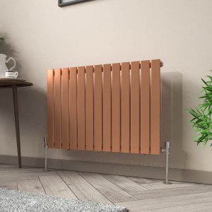 Karlstad 600 x 886mm Metallic Bronze Single Flat Panel Horizontal Designer Radiator