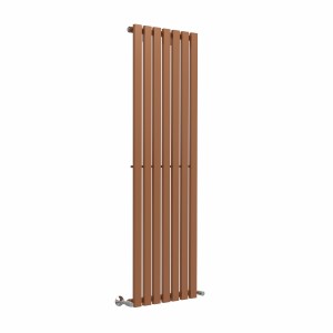 Lulea 1600 x 480mm Metallic Bronze Single Flat Panel Vertical Designer Radiator