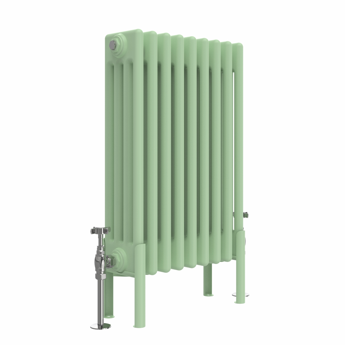 Bern 600 x 425mm Traditional Pastel Green Horizontal Four Column Radiator