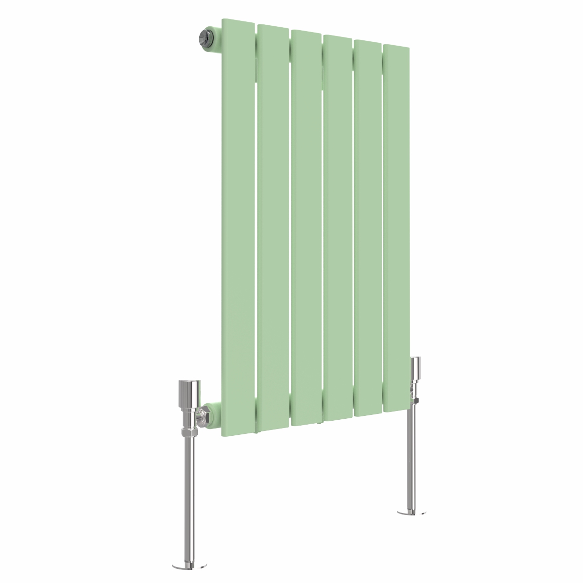Karlstad 600 x 410mm Pastel Green Single Flat Panel Horizontal Designer Radiator