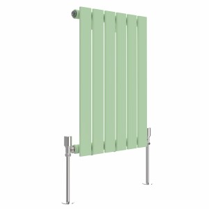 Karlstad 600 x 410mm Pastel Green Single Flat Panel Horizontal Designer Radiator