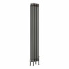 Bern 1800 x 290mm Raw Metal Four Column Vertical Traditional Radiator