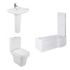 Avola Modern Bathroom Suite with P-Shape Shower Bath - Right Hand - 1500mm