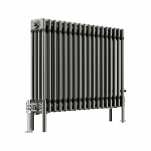 Bern 600 x 830mm Raw Metal Four Column Horizontal Traditional Radiator