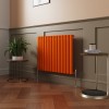 Norden 600 x 768mm Bright Orange Single Oval Column Horizontal Designer Radiator