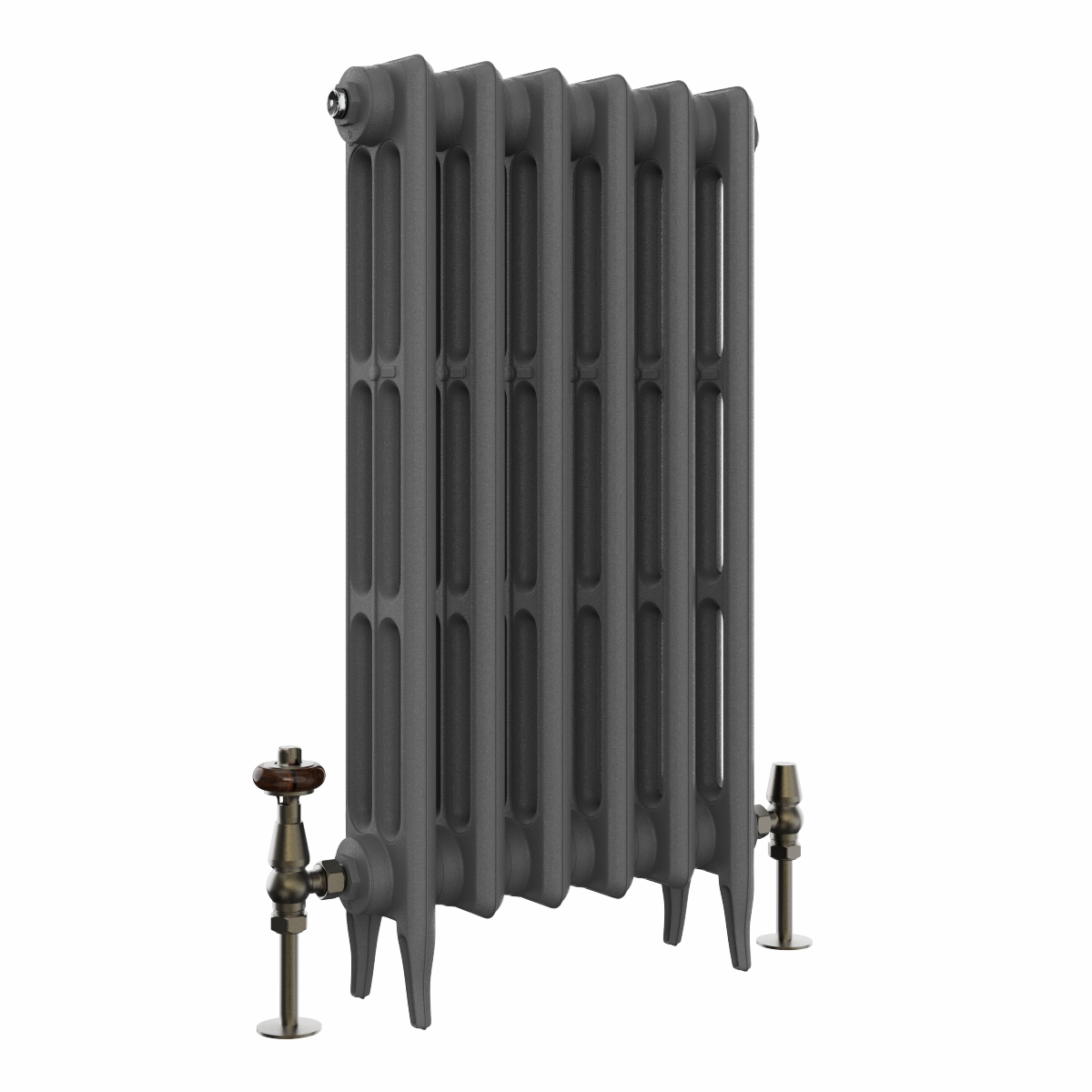 Classic  745 x 406mm  Farrow & Ball Railings Grey Triple Column Cast Iron Radiator - 6 Sections
