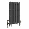 Classic  745 x 406mm  Farrow & Ball Railings Grey Triple Column Cast Iron Radiator - 6 Sections