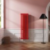 Bern 1500 x 470mm Traditional Signal Red Triple Vertical Column Radiator