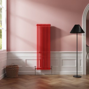 Bern 1500 x 470mm Traditional Signal Red Triple Vertical Column Radiator