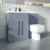 Calm Gloss Grey Left Hand Combination Vanity Unit Basin L Shape with Back to Wall RAK Series 600 Toilet & Soft Close Seat & Concealed Cistern - 1100mm