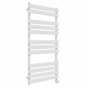 Juva 1200 x 600mm White Flat Panel Thermostatic Touch Control Electric Heated Towel Rail