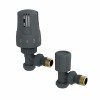 Angled Thermostatic Radiator Valves - Anthracite