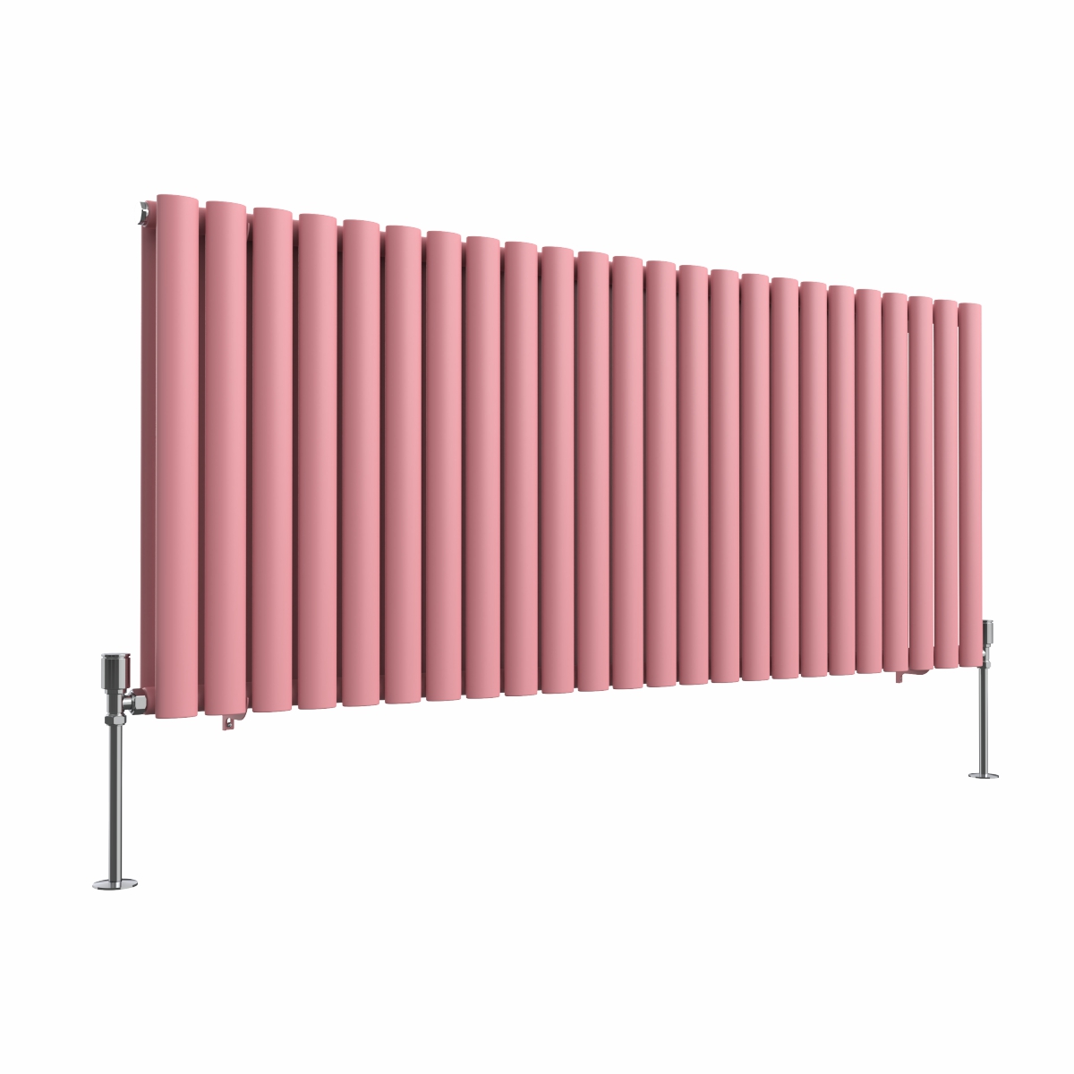 Norden 600 x 1417mm Rose Clair Pink Double Horizontal Oval Column Designer Radiator