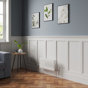 Bern 300 x 605mm White Double Column Horizontal Traditional Radiator