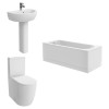 Cordoba Modern Bathroom Suite with Close Coupled Toilet and Essential Single Ended Bath - 1600 x 700mm - Front & End Bath Panel Included