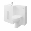 Calm White Left Hand Combination Vanity Unit Basin L Shape with Back to Wall Splash Toilet & Soft Close Seat & Concealed Cistern - 1100mm