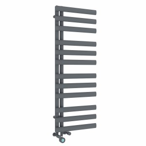 Kongsberg 1200 x 450mm Dual Fuel Anthracite Thermostatic Touch Control Electric Heated Towel Rail