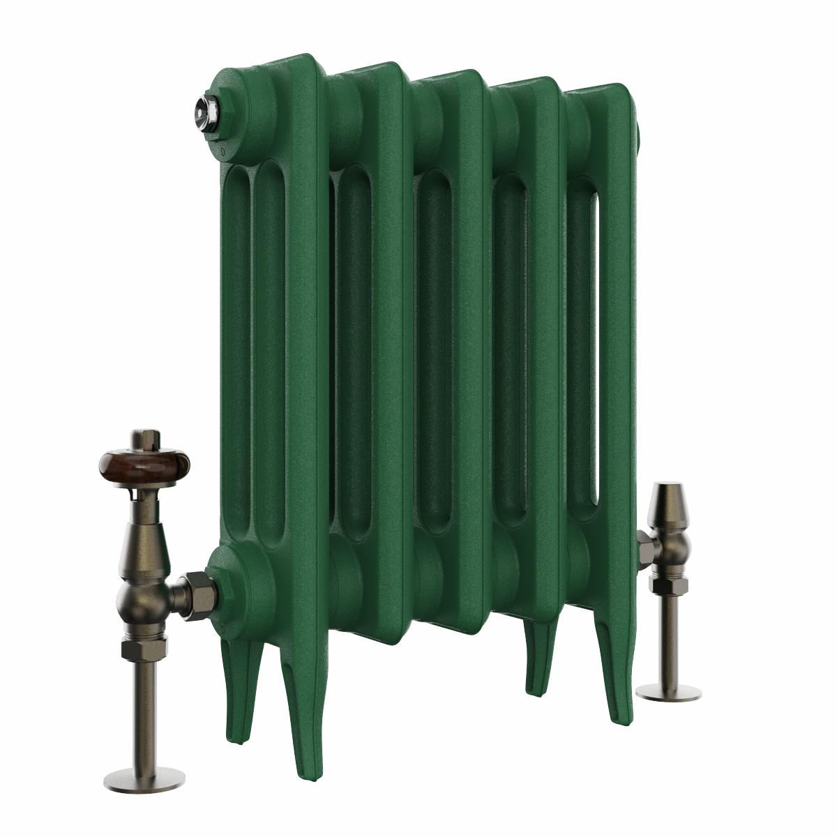 Classic  450 x 344mm  Farrow & Ball Duck Green Triple Column Cast Iron Radiator - 5 Sections