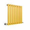 Lulea 600 x 550mm Zinc Yellow Single Flat Panel Horizontal Designer Radiator