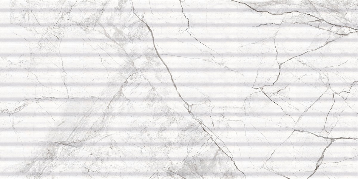 Riva White Matt Marble Effect Decor Wall Tile 600x300 - 1.62sqm - 9 - Box Qty