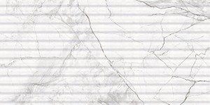 Riva White Matt Marble Effect Decor Wall Tile 600x300 - 1.62sqm - 9 - Box Qty