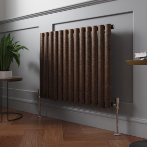 Norden 600 x 768mm Black Copper Single Horizontal Oval Column Designer Radiator
