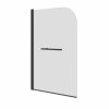Borrowdale - 1400mm Round Bath Screen with Towel Rail - Black