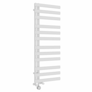 Kongsberg 1200 x 450mm Dual Fuel White Thermostatic Touch Control Electric Heated Towel Rail
