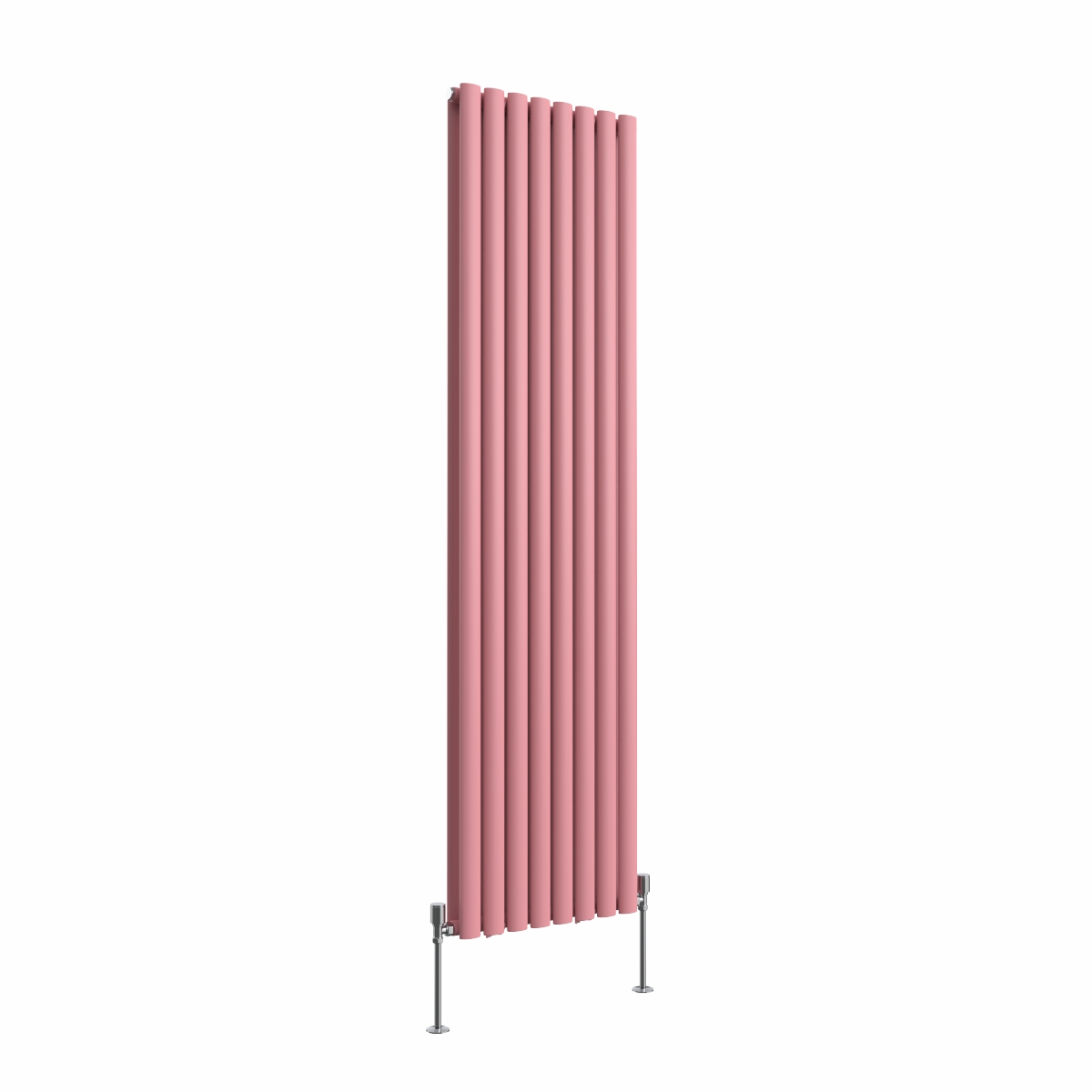 Norden 1800 x 473mm Rose Clair Pink Double Vertical Oval Column Designer Radiator