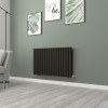 Norden 600 x 1004mm Black Double Horizontal Oval Tube Designer Radiator