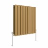 Karlstad 600 x 614mm Metallic Gold Double Flat Panel Horizontal Designer Radiator