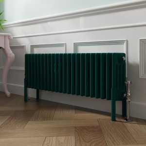 Bern 300 x 1010mm Traditional Blue Green Horizontal Four Column Radiator