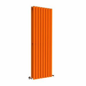 Lulea 1600 x 550mm Bright Orange Double Flat Panel Vertical Designer Radiator