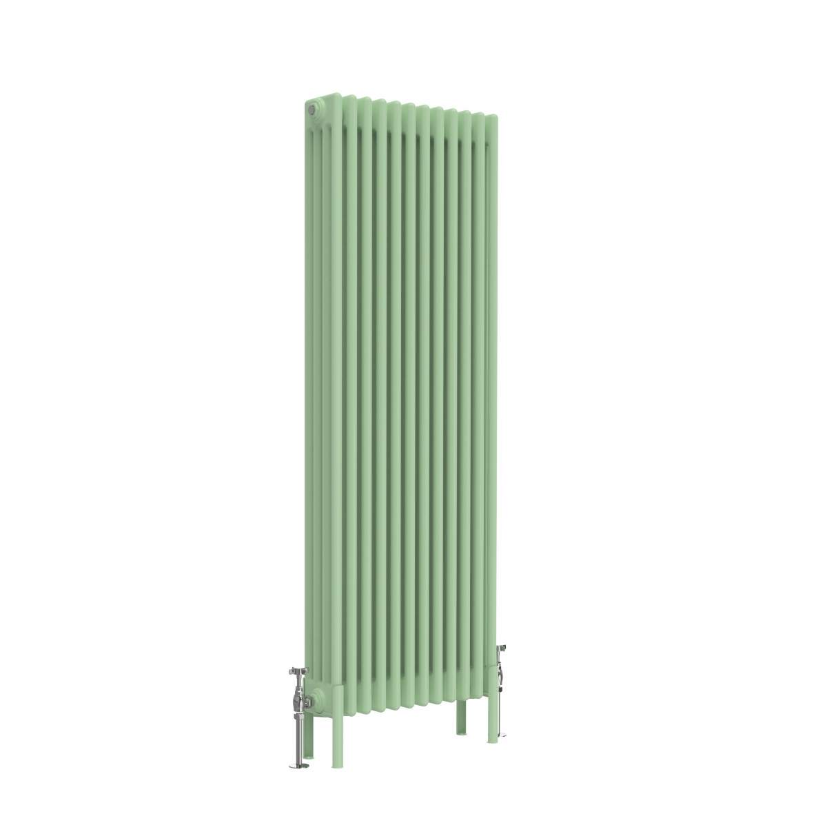Bern 1500 x 560mm Traditional Pastel Green Vertical Four Column Radiator