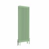 Bern 1500 x 560mm Traditional Pastel Green Vertical Four Column Radiator