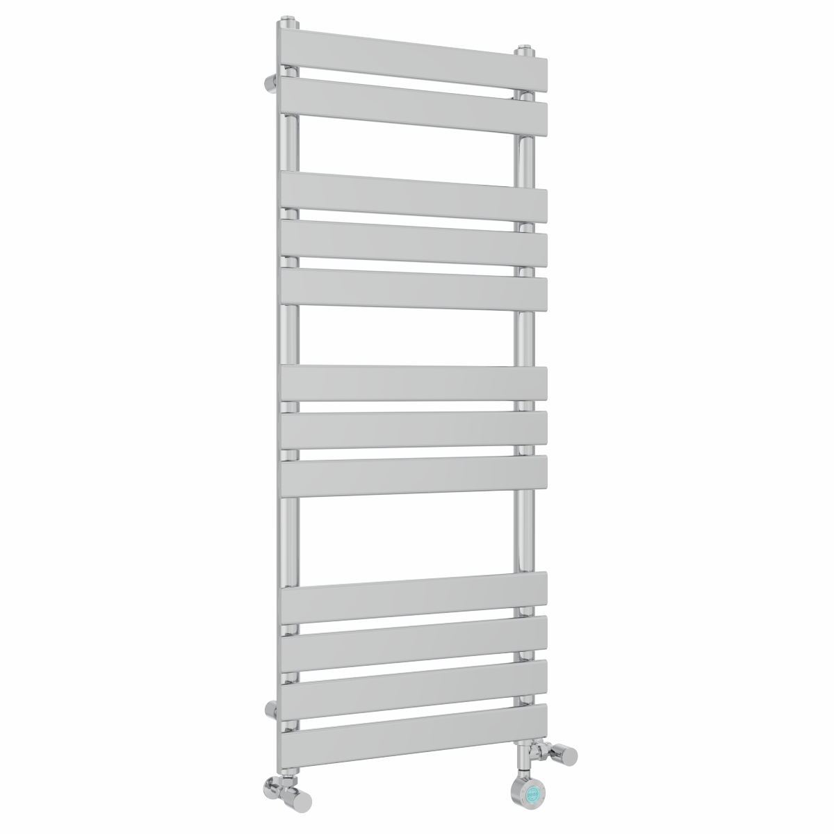 Juva 1200 x 500mm Dual Fuel Chrome Flat Panel Thermostatic Touch Control Electric Heated Towel Rail