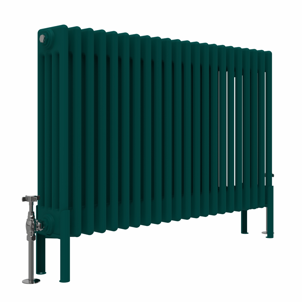 Bern 600 x 1010mm Traditional Blue Green Horizontal Four Column Radiator