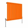 Karlstad 600 x 750mm Bright Orange Single Flat Panel Horizontal Designer Radiator