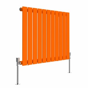 Karlstad 600 x 750mm Bright Orange Single Flat Panel Horizontal Designer Radiator