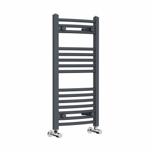Fjord 800 x 400mm Curved Anthracite Heated Towel Rail