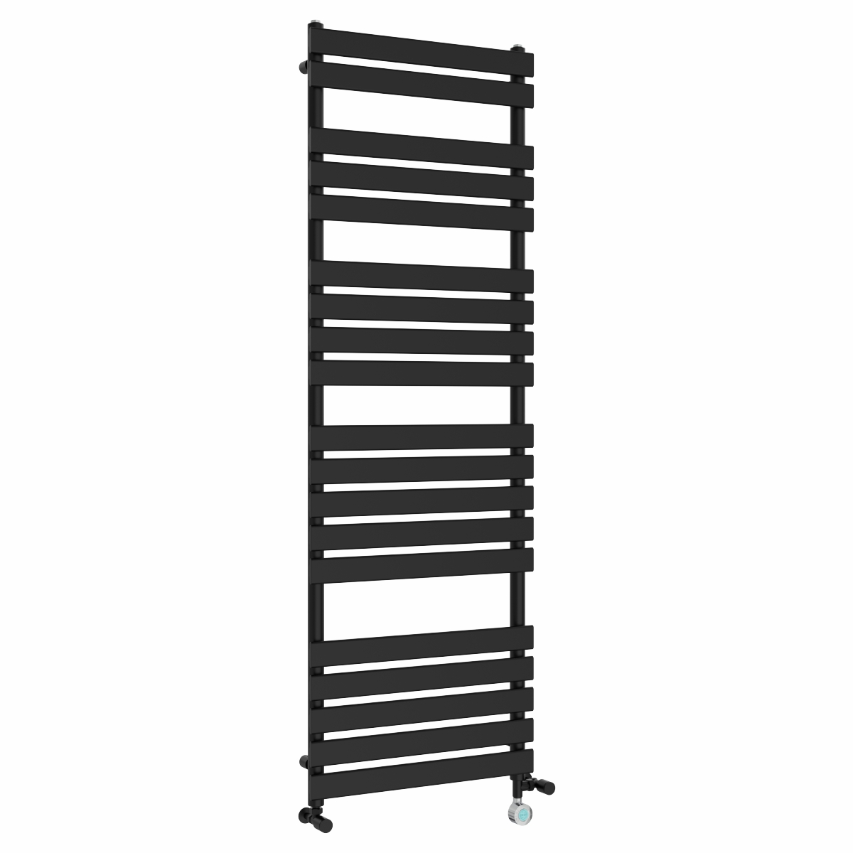 Juva 1800 x 600mm Dual Fuel Black Flat Panel Thermostatic Touch Control Electric Heated Towel Rail