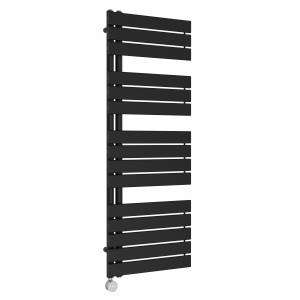 Kristiansund 1380 x 500mm Black Thermostatic Touch Control Electric Heated Towel Rail
