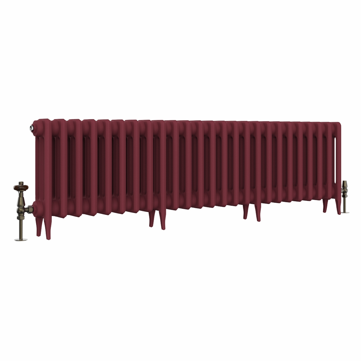 Classic  450 x 1584mm Farrow & Ball Eating Room Red Triple Column Cast Iron Radiator - 25 Sections