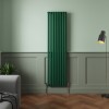 Norden 1800 x 473mm Moss Green Single Oval Column Vertical Designer Radiator