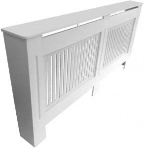 Radiator Cover White With Vertical Slats - 1720mm